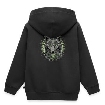Wolf Wolf and a Cat - Kids Premium Organic Hoodie - black - Back - AI Model Kid Male (0cm)