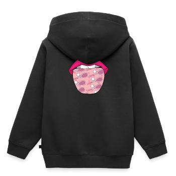 Squash Zunge - Kinder Premium Organic Hoodie - Schwarz - Hinten - AI Model Kid Male (0cm)