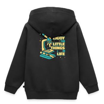 Biologie Biologe Mikroskop - Kinder Premium Organic Hoodie - Schwarz - Hinten - AI Model Kid Male (0cm)