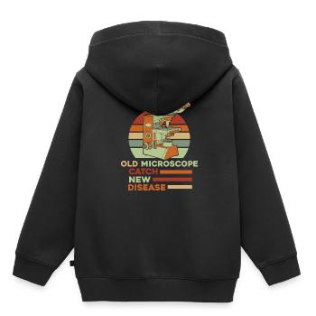 Biologie Biologiste Microscope - Sweat Premium à capuche enfant bio - noir - Dos - AI Model Kid Male (0cm)