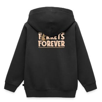 Putois furet mignon - Sweat Premium à capuche enfant bio - noir - Dos - AI Model Kid Male (0cm)
