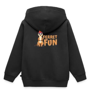 Putois furet drôle - Sweat Premium à capuche enfant bio - noir - Dos - AI Model Kid Male (0cm)