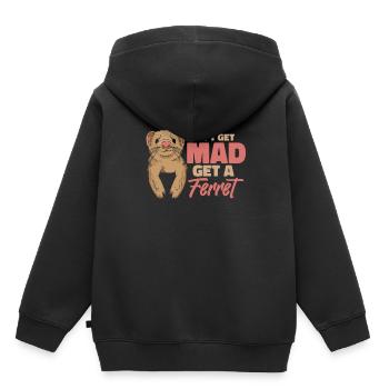 Putois furet mignon - Sweat Premium à capuche enfant bio - noir - Dos - AI Model Kid Male (0cm)