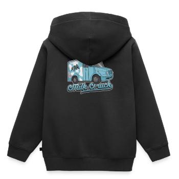 Lait de vache Panier de lait frais - Sweat Premium à capuche enfant bio - noir - Dos - AI Model Kid Male (0cm)