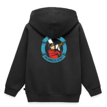 Fanfare trompette - Sweat Premium à capuche enfant bio - noir - Dos - AI Model Kid Male (0cm)