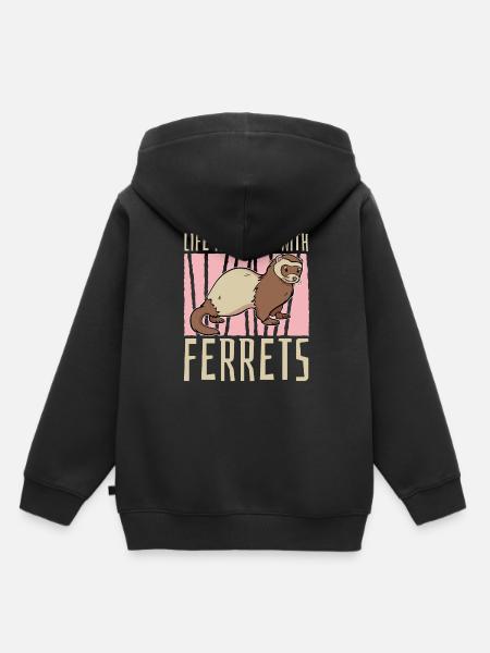 Frettchen Iltis Witzig - Kinder Premium Organic Hoodie - Schwarz
