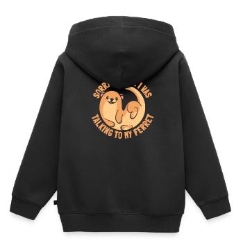 Putois furet mignon - Sweat Premium à capuche enfant bio - noir - Dos - AI Model Kid Male (0cm)