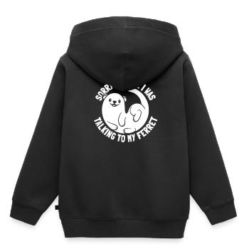 Putois furet mignon - Sweat Premium à capuche enfant bio - noir - Dos - AI Model Kid Male (0cm)