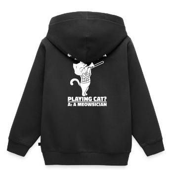 fanfare trombone cat brass band trombone - Sweat Premium à capuche enfant bio - noir - Dos - AI Model Kid Male (0cm)