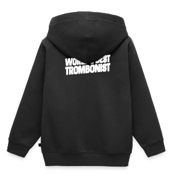 Brass band trombone meilleur - Sweat Premium à capuche enfant bio - noir - Dos - AI Model Kid Male (0cm)