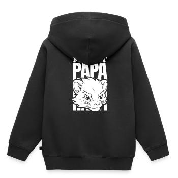 Papa putois furet - Sweat Premium à capuche enfant bio - noir - Dos - AI Model Kid Male (0cm)