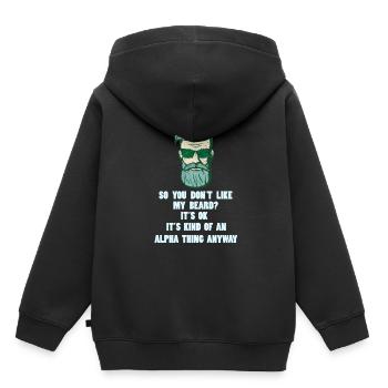 Beard full beard - Kids Premium Organic Hoodie - black - Back - AI Model Kid Male (0cm)