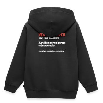 Développeur Web Définition du développeur Web - Sweat Premium à capuche enfant bio - noir - Dos - AI Model Kid Male (0cm)