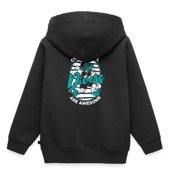 Plongeur plongeur commercial Plongée - Sweat Premium à capuche enfant bio - noir - Dos - AI Model Kid Male (0cm)