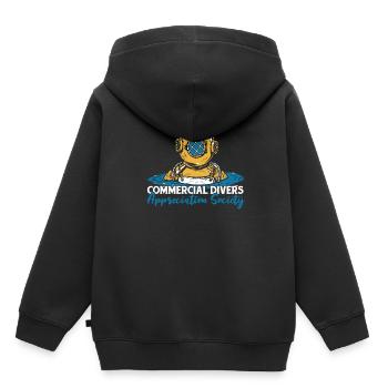 Plongeur plongeur commercial Plongée - Sweat Premium à capuche enfant bio - noir - Dos - AI Model Kid Male (0cm)