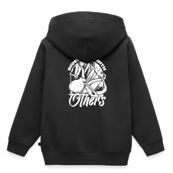 Plongeurs Plongée commerciale - Sweat Premium à capuche enfant bio - noir - Dos - AI Model Kid Male (0cm)