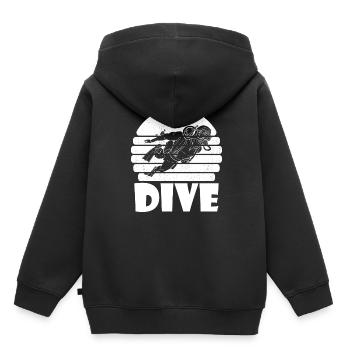 Plongeurs Plongée commerciale - Sweat Premium à capuche enfant bio - noir - Dos - AI Model Kid Male (0cm)