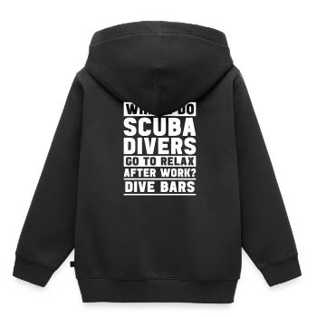 Plongeurs Plongée commerciale - Sweat Premium à capuche enfant bio - noir - Dos - AI Model Kid Male (0cm)