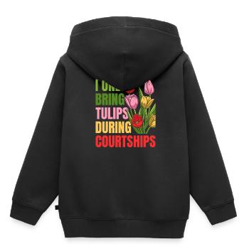 Tulipes Tulipes - Sweat Premium à capuche enfant bio - noir - Dos - AI Model Kid Male (0cm)