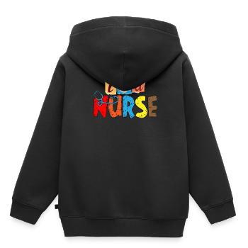Stéthoscope infirmier - Sweat Premium à capuche enfant bio - noir - Dos - AI Model Kid Male (0cm)