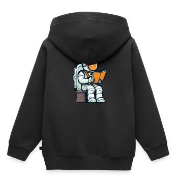 Livre Rat de bibliothèque Rat de bibliothèque Astronaute - Sweat Premium à capuche enfant bio - noir - Dos - AI Model Kid Male (0cm)