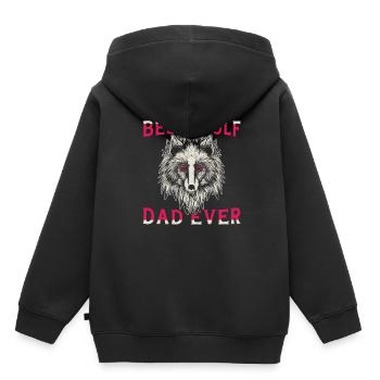 Wolf Papa Papa Wolf - Kids Premium Organic Hoodie - black - Back - AI Model Kid Male (0cm)