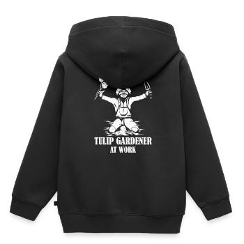 Tulipes Tulipes - Sweat Premium à capuche enfant bio - noir - Dos - AI Model Kid Male (0cm)