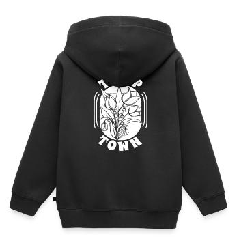 Tulipes Tulipes - Sweat Premium à capuche enfant bio - noir - Dos - AI Model Kid Male (0cm)