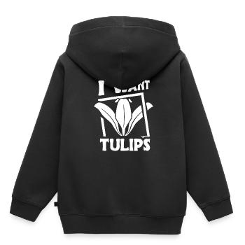 Tulipes Tulipes - Sweat Premium à capuche enfant bio - noir - Dos - AI Model Kid Male (0cm)