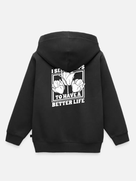 Tulpen Tulpen - Kinder Premium Organic Hoodie - Schwarz