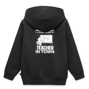 Formateur d’enseignants - Sweat Premium à capuche enfant bio - noir - Dos - AI Model Kid Male (0cm)