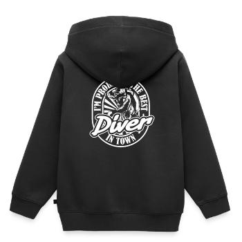 Plongeur plongeur - Sweat Premium à capuche enfant bio - noir - Dos - AI Model Kid Male (0cm)