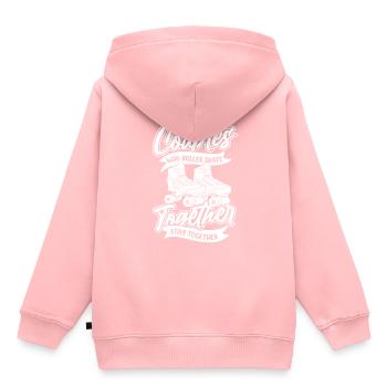 Rollschuhe Rollschuhlaufen - Kinder Premium Organic Hoodie - Rosa - Hinten - AI Model Kid Female (0cm)
