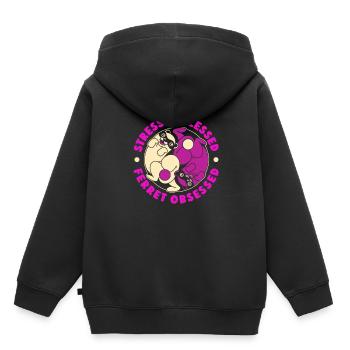 Putois furet mignon - Sweat Premium à capuche enfant bio - noir - Dos - AI Model Kid Male (0cm)