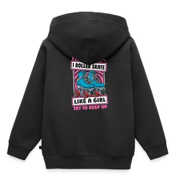 Rollschuhe Rollschuhlaufen - Kinder Premium Organic Hoodie - Schwarz - Hinten - AI Model Kid Male (0cm)