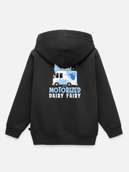 Kuh Milch Fee Milchwagen - Kinder Premium Organic Hoodie - Schwarz