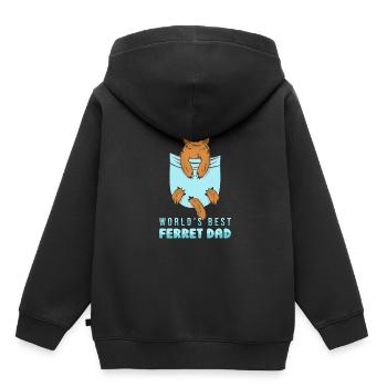 Putois furet mignon - Sweat Premium à capuche enfant bio - noir - Dos - AI Model Kid Male (0cm)