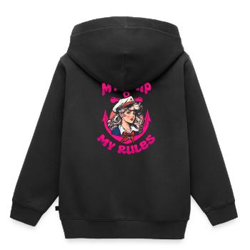 Voile, voilier, voilier, navire, voilier femmes - Sweat Premium à capuche enfant bio - noir - Dos - AI Model Kid Male (0cm)