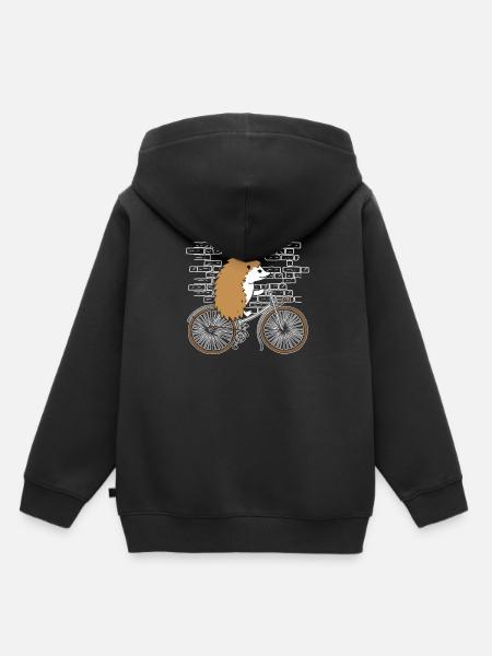 Hérisson mignon - Sweat Premium à capuche enfant bio - noir
