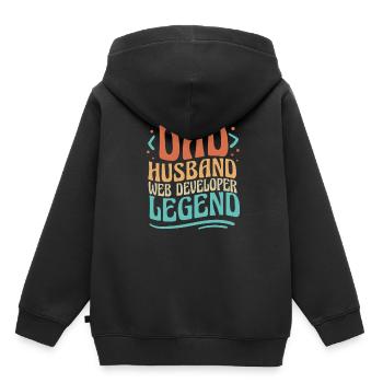 Web Developer Web Developer Father - Kids Premium Organic Hoodie - black - Back - AI Model Kid Male (0cm)