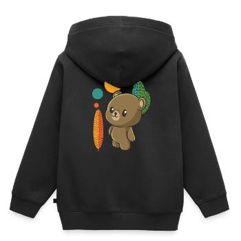 Ours brun Ours mignon - Sweat Premium à capuche enfant bio - noir - Dos - AI Model Kid Male (0cm)