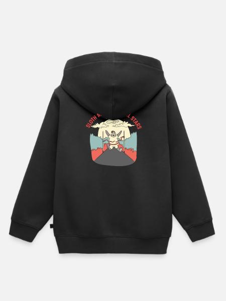 Faultier Niedlich Faultier Läuft - Kinder Premium Organic Hoodie - Schwarz
