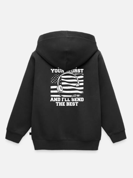 Notruf Leitstelle Einsatzzentrale - Kinder Premium Organic Hoodie - Schwarz