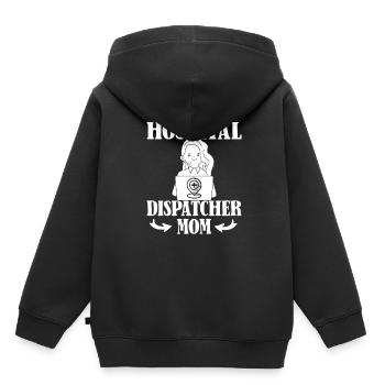Centre d’opérations du centre de contrôle des appels d’urgence - Sweat Premium à capuche enfant bio - noir - Dos - AI Model Kid Male (0cm)
