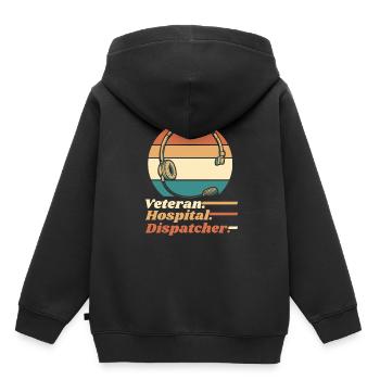 Centre d’opérations du centre de contrôle des appels d’urgence - Sweat Premium à capuche enfant bio - noir - Dos - AI Model Kid Male (0cm)