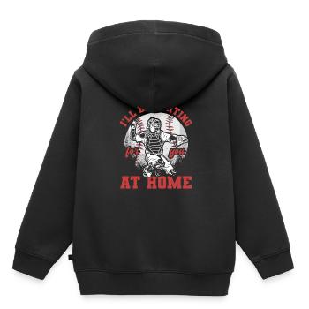 Softball - Sweat Premium à capuche enfant bio - noir - Dos - AI Model Kid Male (0cm)