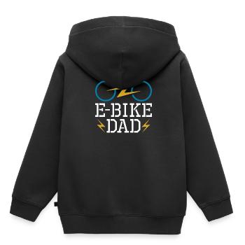 E Bike Electric Bike Papa - Sweat Premium à capuche enfant bio - noir - Dos - AI Model Kid Male (0cm)
