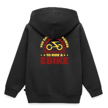 Performance cycliste cycliste de route - Sweat Premium à capuche enfant bio - noir - Dos - AI Model Kid Male (0cm)