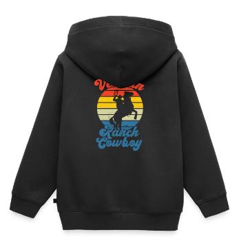 Rodeo Cowboy Ranch Cowboy - Sweat Premium à capuche enfant bio - noir - Dos - AI Model Kid Male (0cm)