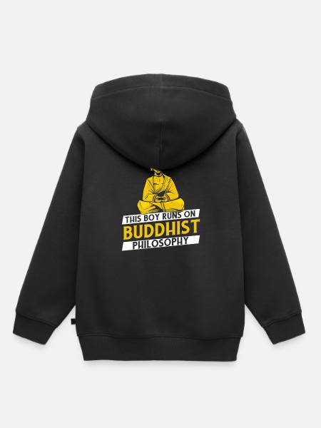 Buddha Buddhist Philosophie - Kinder Premium Organic Hoodie - Schwarz